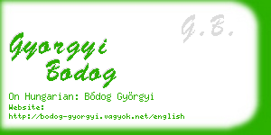 gyorgyi bodog business card