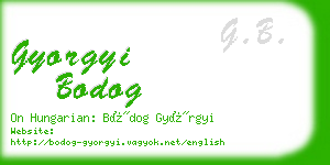 gyorgyi bodog business card